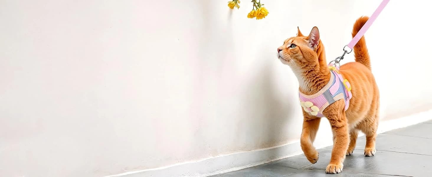 Cat Harness and Leash Set — Escape Proof Soft Vest Walk Pink XS — collection imagery