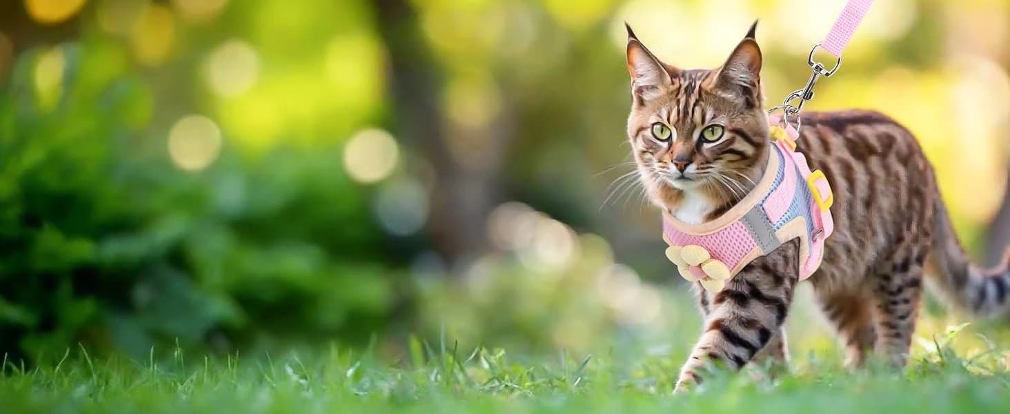 Cat Harness and Leash Set — Escape Proof Soft Vest Walk Pink XS — collection imagery