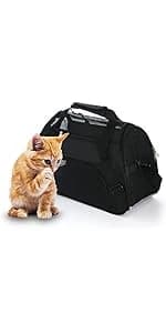 Cat Carrier for Cats Soft-Sided Travel Pet Carrier for Cat with Wooden Padding Board Airline Approved — product details