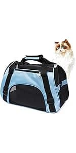 Cat Carrier for Cats Soft-Sided Travel Pet Carrier for Cat with Wooden Padding Board Airline Approved — product details