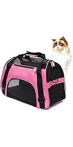 Cat Carrier for Cats Soft-Sided Travel Pet Carrier for Cat with Wooden Padding Board Airline Approved — product details