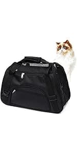 Cat Carrier for Cats Soft-Sided Travel Pet Carrier for Cat with Wooden Padding Board Airline Approved — product details