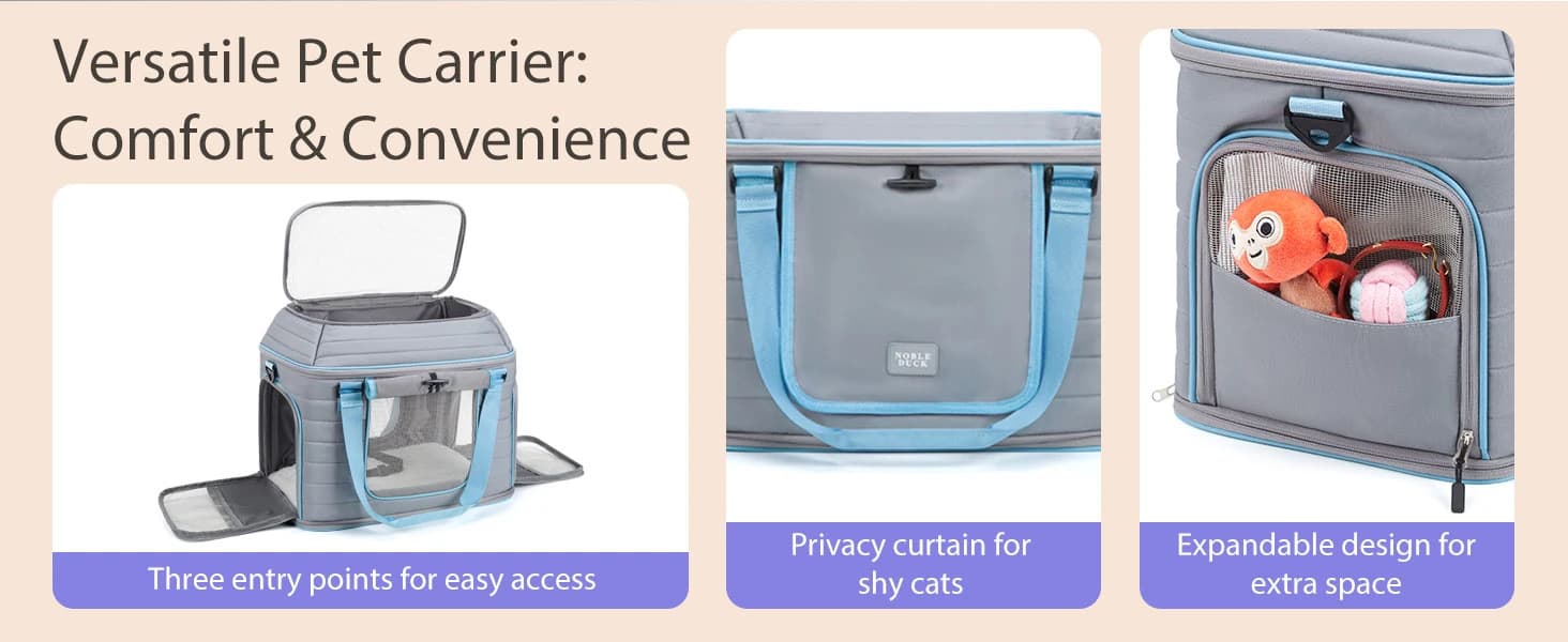 Top-Expandable Pet Carrier: Airline Approved Pet Travel Bag for Cats/Dogs Up to 20 Lbs | Soft-Sided — product details