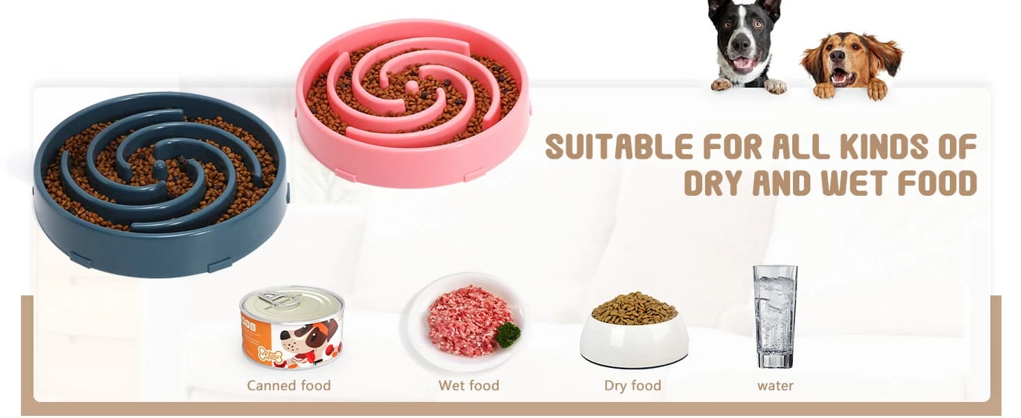 Slow Feeder Dog Bowls for Large Medium Dog Non Slip Maze Puzzle Bowl Pet Slower Food Feeding Dishes Interactive — product details