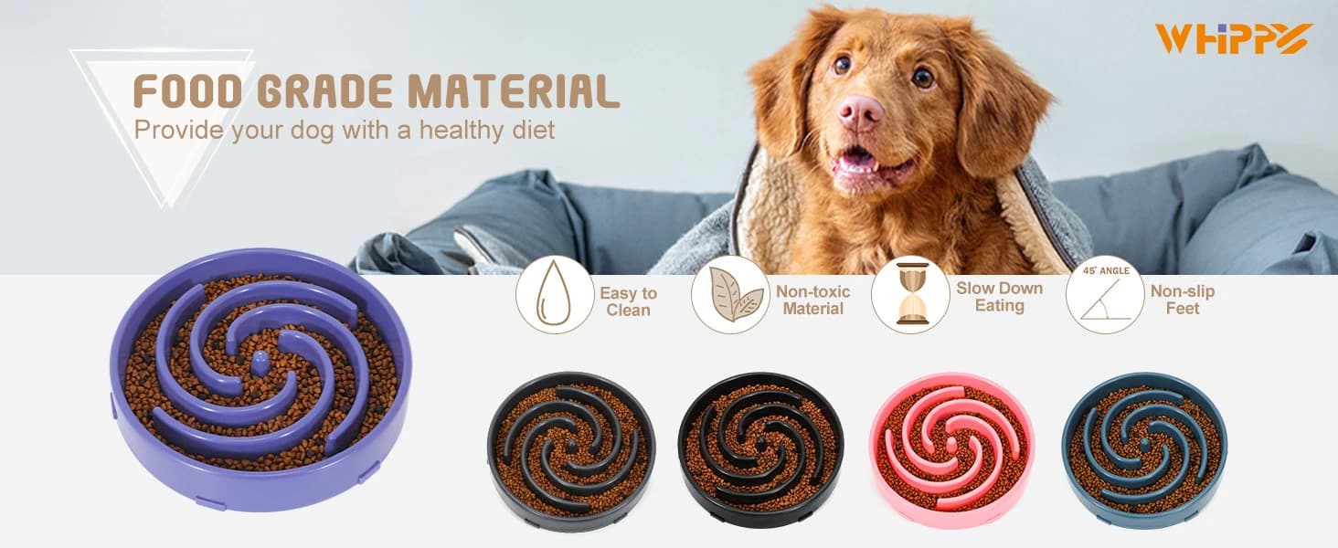 Slow Feeder Dog Bowls for Large Medium Dog Non Slip Maze Puzzle Bowl Pet Slower Food Feeding Dishes Interactive — product details
