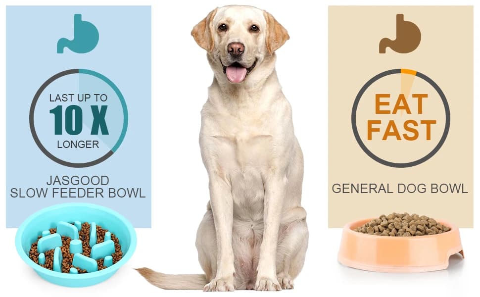 Dog Slow Feeder - Reduce Slip Puzzle Bowl for Raised Pet Feeders - Interactive Bloat Stop Elevated Diners — Slow Down Eating and Healthy Diet