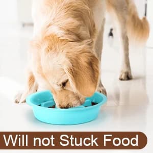 Dog Slow Feeder - Reduce Slip Puzzle Bowl for Raised Pet Feeders - Interactive Bloat Stop Elevated Diners — collection imagery