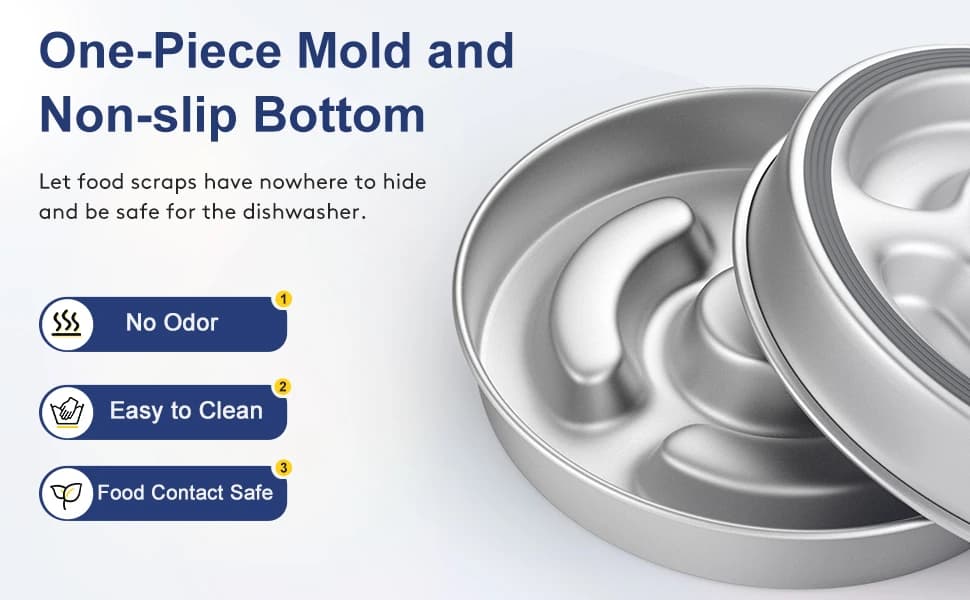 Slow Feeder Dog Bowl Stainless Steel — Metal Non-Slip Dog Food Bowls — product details