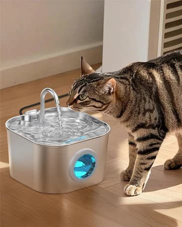 Stainless Steel Cat Water Fountain: Pet Fountains for Cats/Dog Indoor 74oz — collection imagery