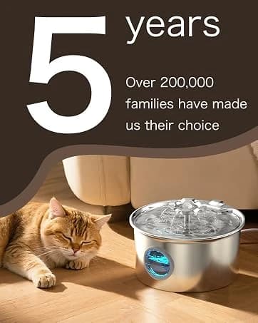 Stainless Steel Cat Water Fountain: 88oz/2.6L Pet Fountain for Drinking — collection imagery
