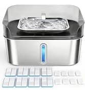 No Spill Dog Water Fountain Stainless Steel — Large 8L/2.1Gal Ultra Quiet — collection imagery