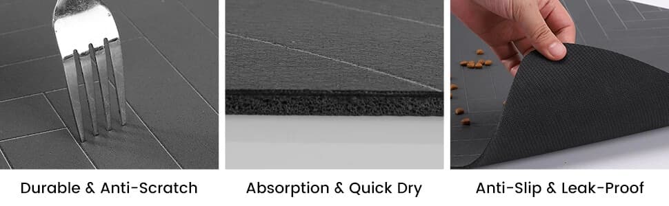 Pet Feeding Mat-Absorbent Pet Placemat for Food and Water Bowl — collection imagery