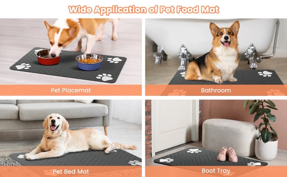 Pet Feeding Mat-Absorbent Pet Placemat for Food and Water Bowl — product details
