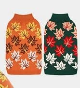 Small Dog Sweater — Fall Dog Sweater with Autumn Maple Leaf Pattern — collection imagery
