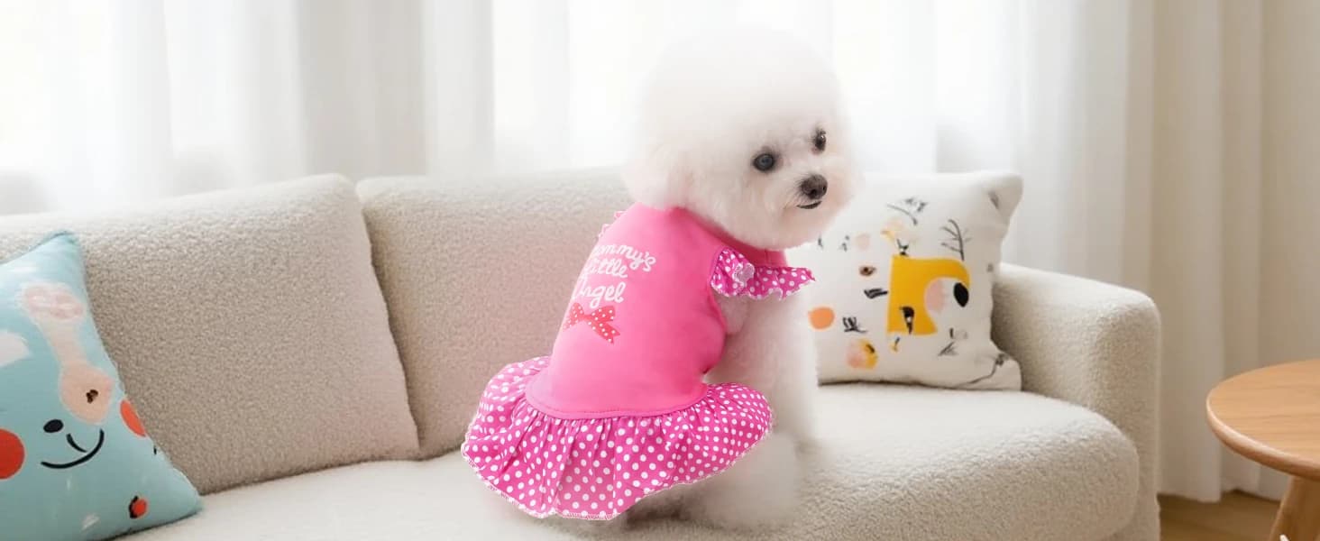 4 Pieces Dog Dress Shirt Puppy Clothes for Small Girl Cute Doggie Dresses Summer Clothes Apparel for Dogs and — product details