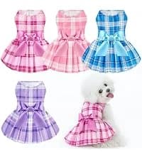 4 Pieces Dog Dress Shirt Puppy Clothes for Small Girl Cute Doggie Dresses Summer Clothes Apparel for Dogs and — collection imagery
