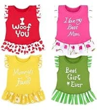 4 Pieces Dog Dress Shirt Puppy Clothes for Small Girl Cute Doggie Dresses Summer Clothes Apparel for Dogs and — collection imagery