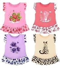 4 Pieces Dog Dress Shirt Puppy Clothes for Small Girl Cute Doggie Dresses Summer Clothes Apparel for Dogs and — collection imagery