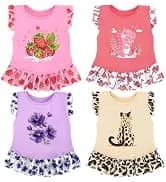 4 Pieces Dog Dress Shirt Puppy Clothes for Small Girl Cute Doggie Dresses Summer Clothes Apparel for Dogs and — collection imagery