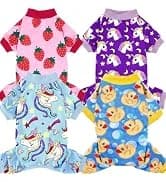 4 Pieces Dog Dress Shirt Puppy Clothes for Small Girl Cute Doggie Dresses Summer Clothes Apparel for Dogs and — collection imagery