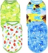 4 Pieces Dog Dress Shirt Puppy Clothes for Small Girl Cute Doggie Dresses Summer Clothes Apparel for Dogs and — collection imagery