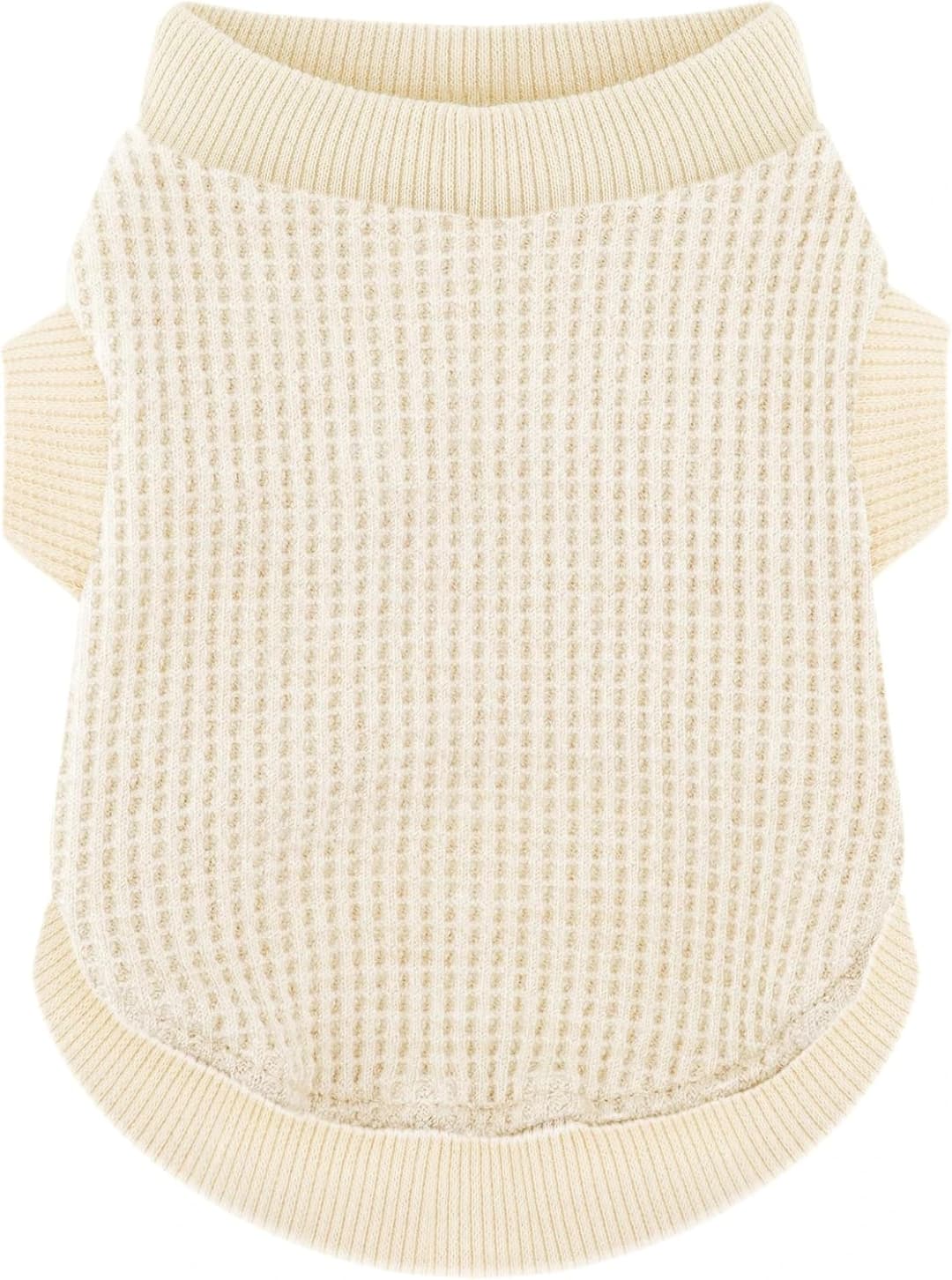 Cozy Lightweight Dog Sweaters Shirt for Small Puppies: Stretchable Beige Tank Top Attire — Perfect for