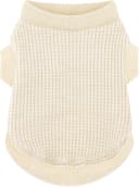 Cozy Lightweight Dog Sweaters Shirt for Small Puppies: Stretchable Beige Tank Top Attire — Perfect for