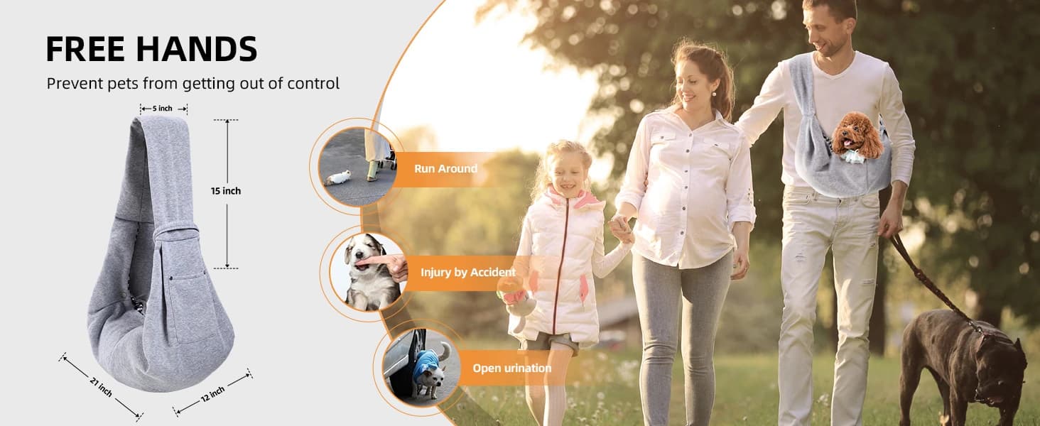 Dog and Cats Carrier Sling — Puppy Small Pet Carrier with Storage Pocket — product details