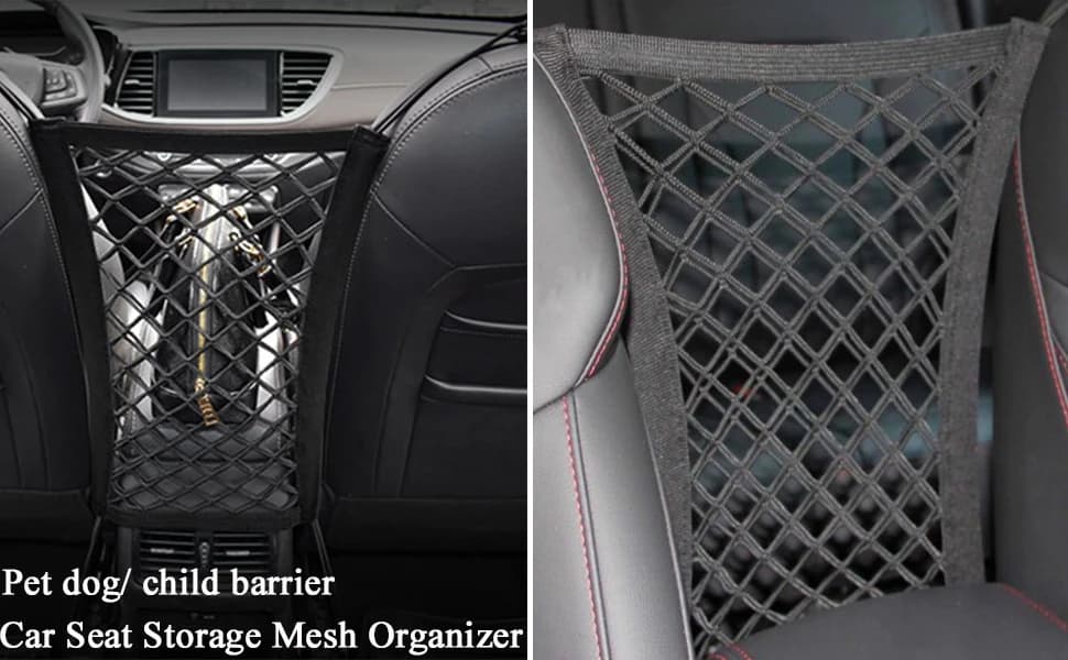 Dog Car Net Barrier Pet Barrier with Car Mesh Organizer for Dog and Child — New Version of Dog (Child) Car Barrier and Storage Organizer In one