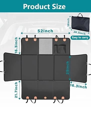 Hard Bottom Dog Car Seat Cover for Back Seat — PU Leather Dog Seat Extender — collection imagery