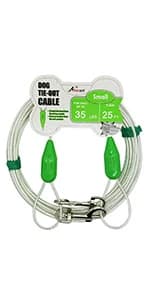 25ft Reflective Tie-Out Cable for Small Dogs Up to 35 Pounds — product details