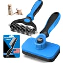 Professional 3PCS Self Cleaning Slicker Brush and Pet Grooming Rake & Flea Comb for Dogs