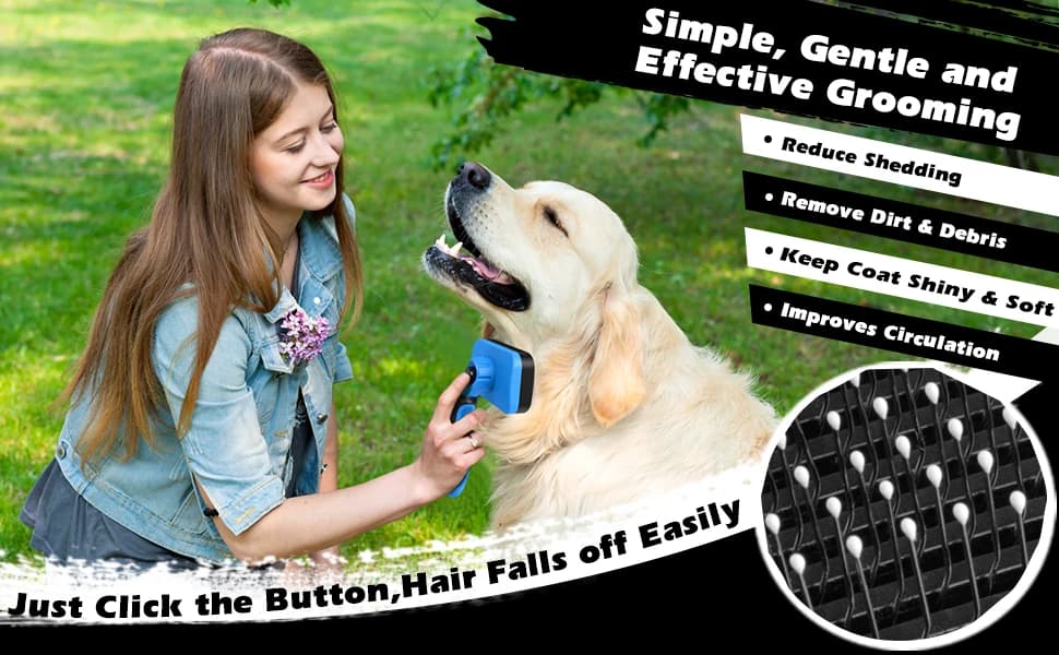 Professional 3PCS Self Cleaning Slicker Brush and Pet Grooming Rake & Flea Comb for Dogs — product details