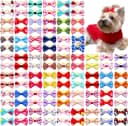Small Dog Hair Bows with Rubber Bands for Small and Medium Dogs