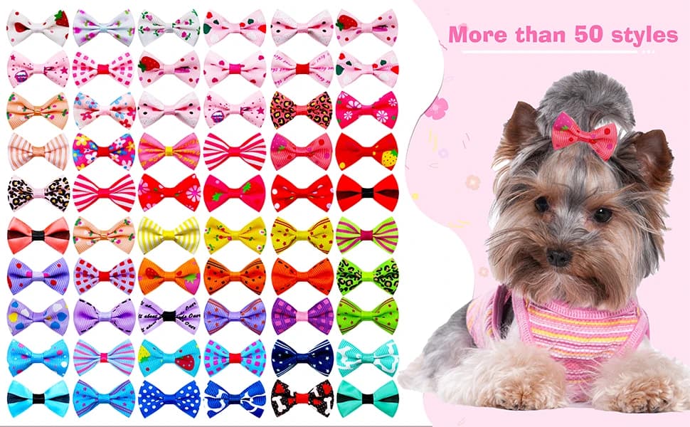 Small Dog Hair Bows with Rubber Bands for Small and Medium Dogs — product details