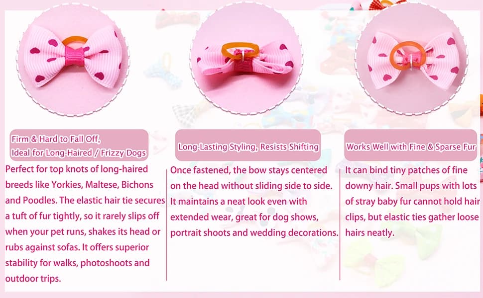 Small Dog Hair Bows with Rubber Bands for Small and Medium Dogs — product details