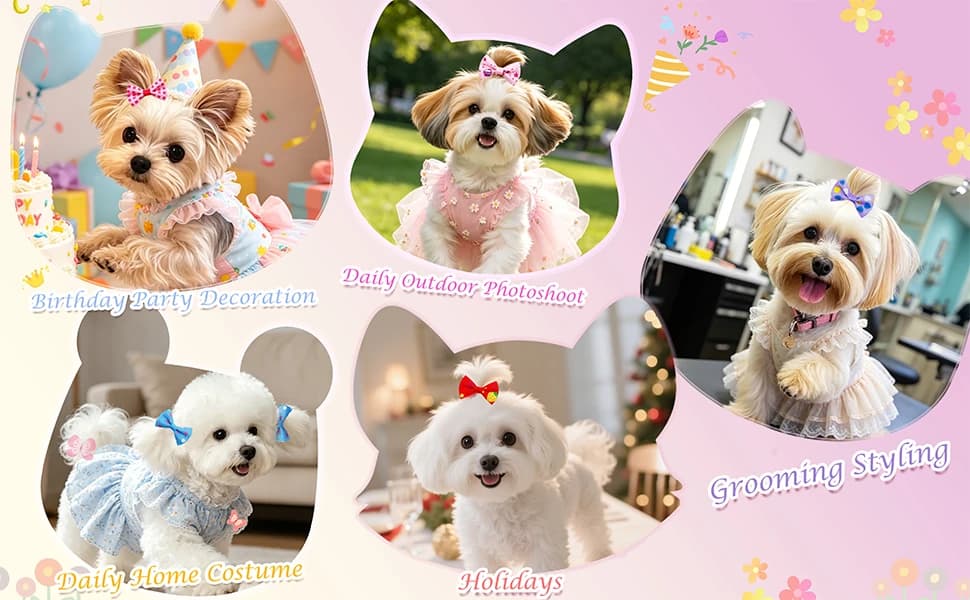 Small Dog Hair Bows with Rubber Bands for Small and Medium Dogs — product details