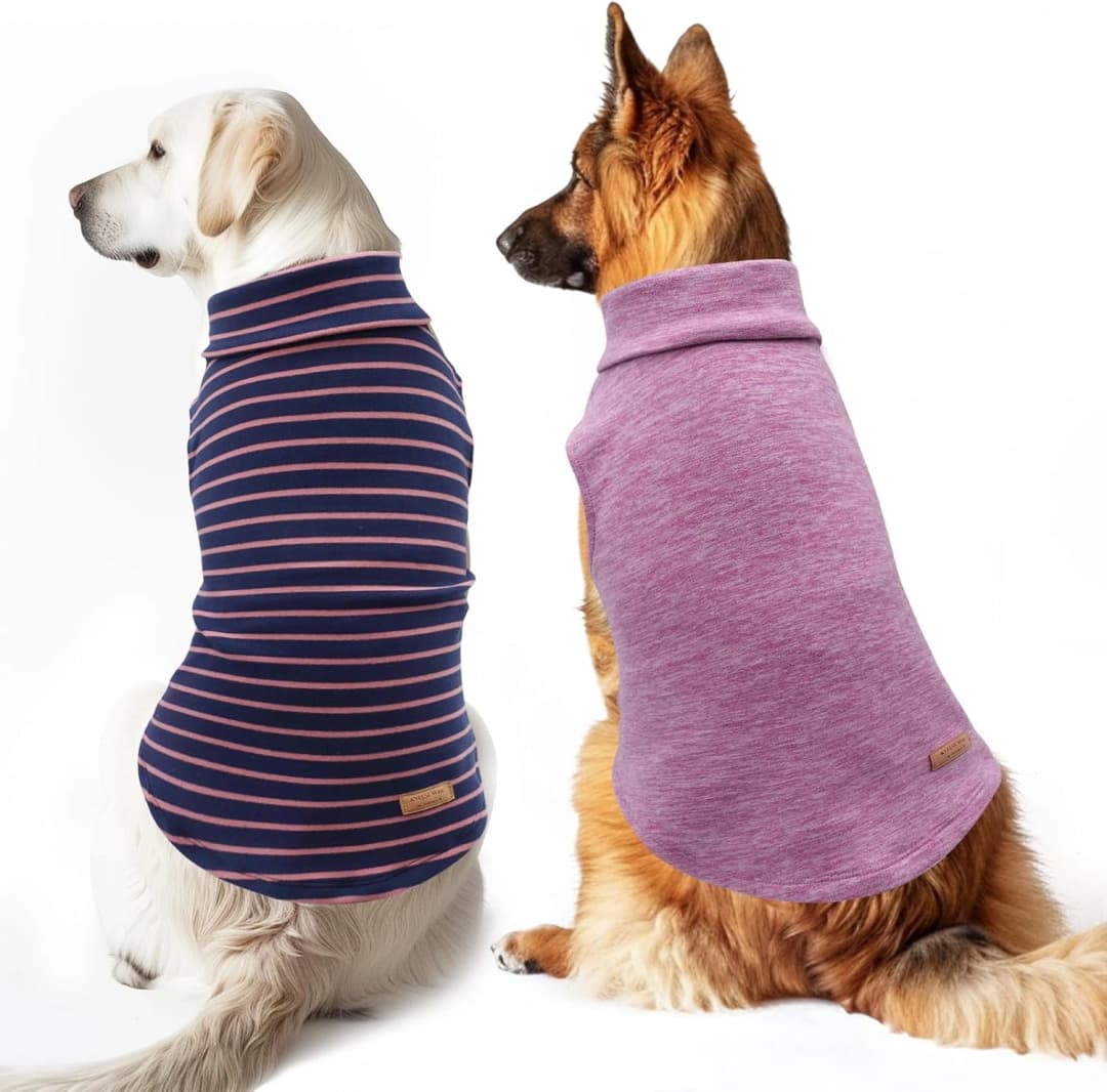 2Pack Dog Sweater for Large Dogs Soft Pet Coats Fleece Sweatshirt