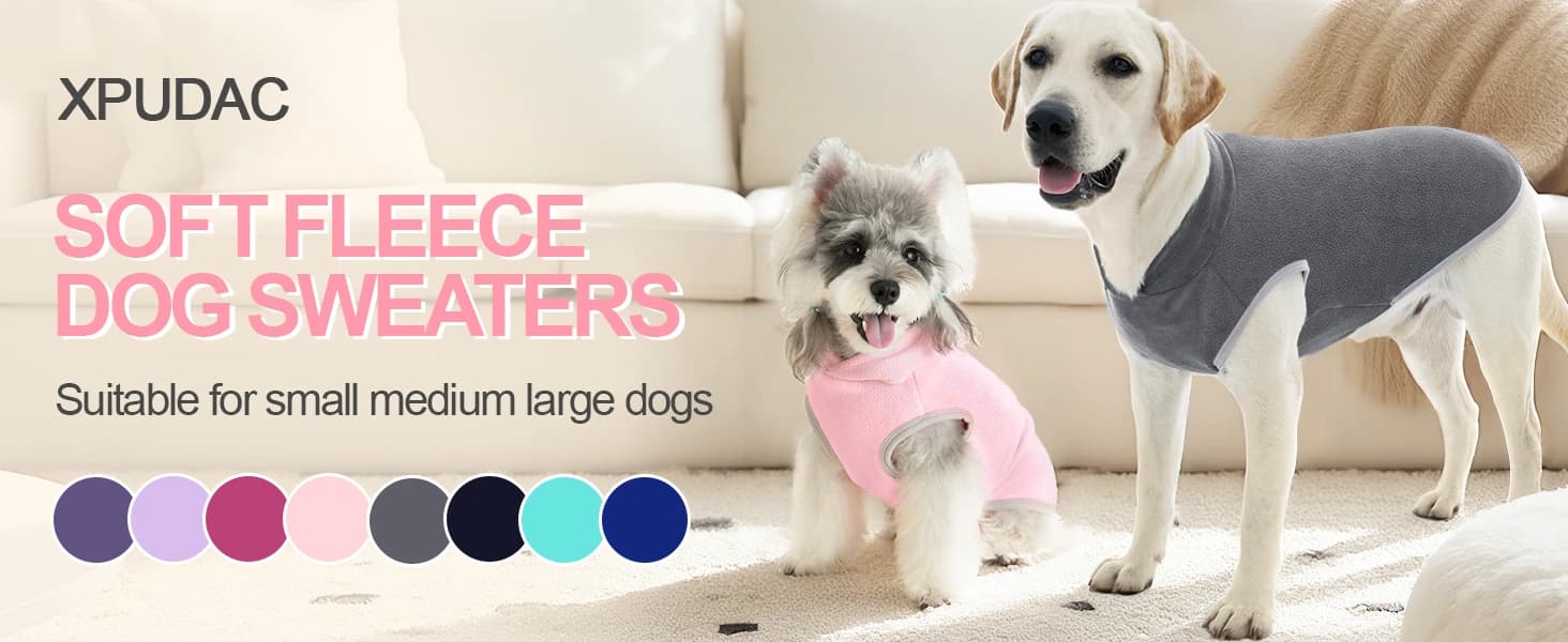 4 Pieces Fleece Dog Sweaters Vest Winter Warm Dog Clothes for Small, Medium, and Large Dogs Girl Soft Pullover — product details