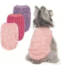4 Pieces Fleece Dog Sweaters Vest Winter Warm Dog Clothes for Small, Medium, and Large Dogs Girl Soft Pullover — collection imagery