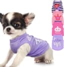 4 Pieces Dog Clothes for Small Dogs Girl Soft Puppy Shirt Cute Chihuahua Teacup Dog Clothes Female Dog Shirts