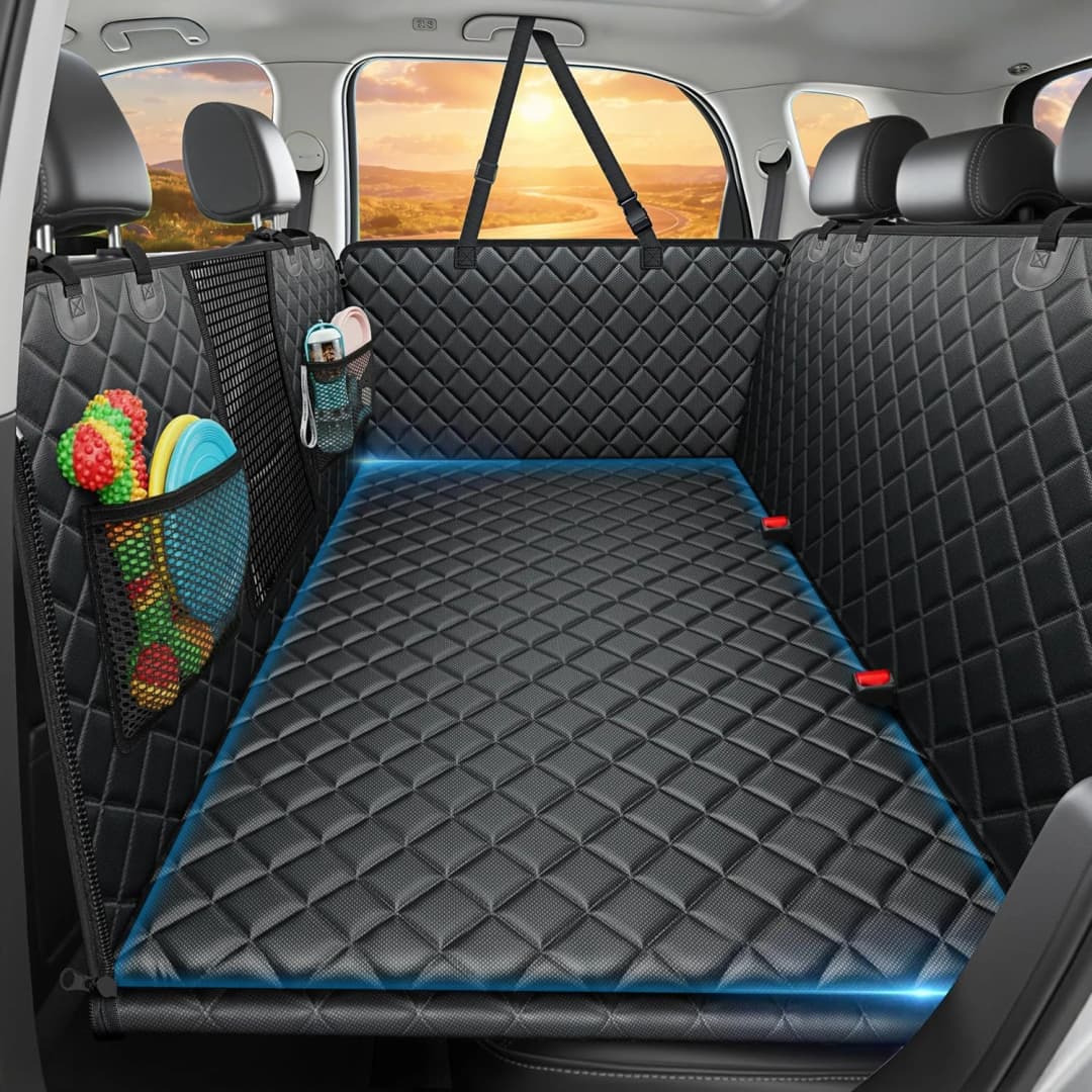 Back Seat Extender for Dogs — Large Hard Bottom Dog Car Seat Cover