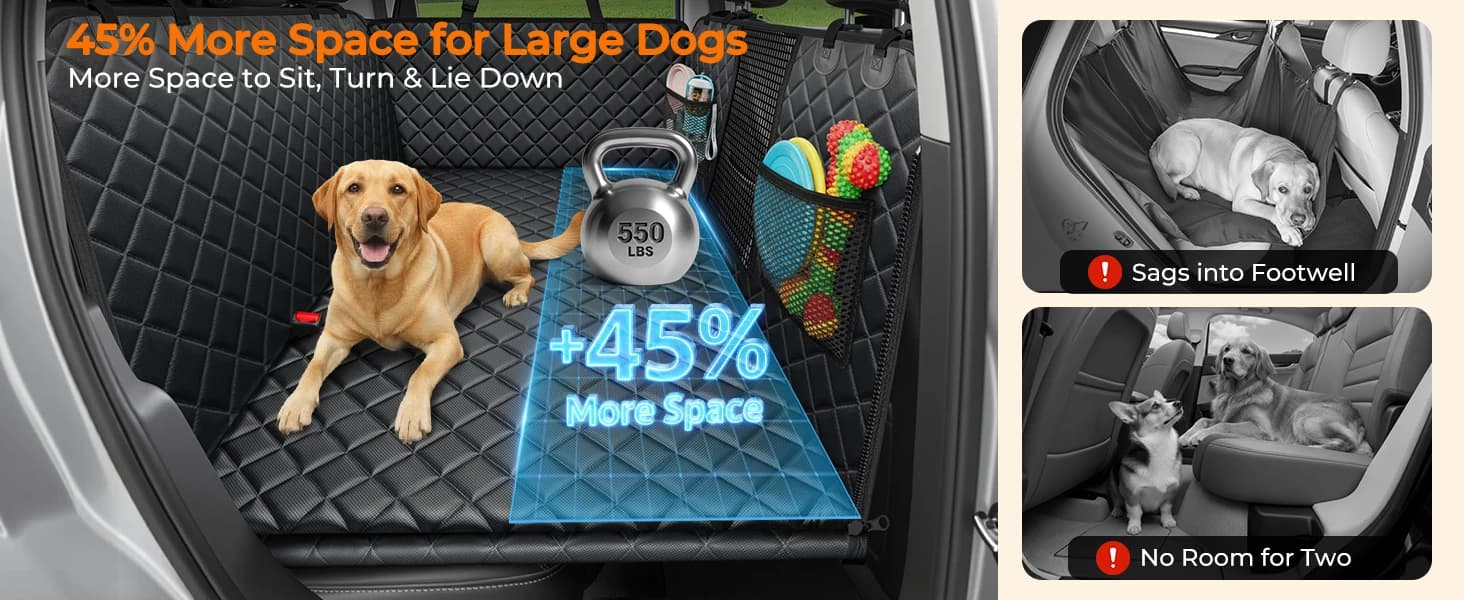 Back Seat Extender for Dogs — Large Hard Bottom Dog Car Seat Cover — product details
