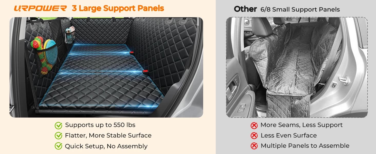 Back Seat Extender for Dogs — Large Hard Bottom Dog Car Seat Cover — product details