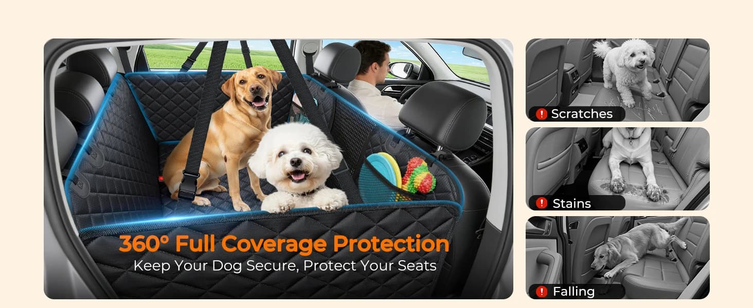 Back Seat Extender for Dogs — Large Hard Bottom Dog Car Seat Cover — product details