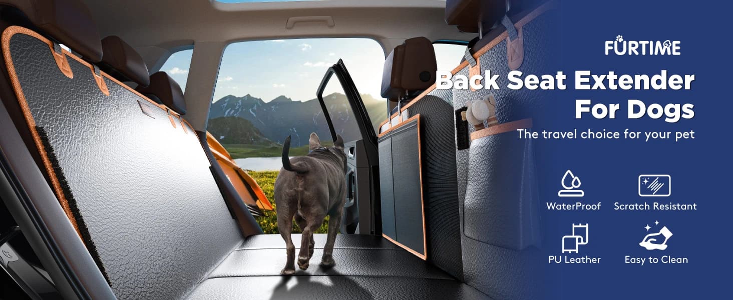 Dog Car Seat Cover for Back Seat — PU Leather Back Seat Extender — Journey Together - Perfect Car Seat Covers for Your Furry Friends!