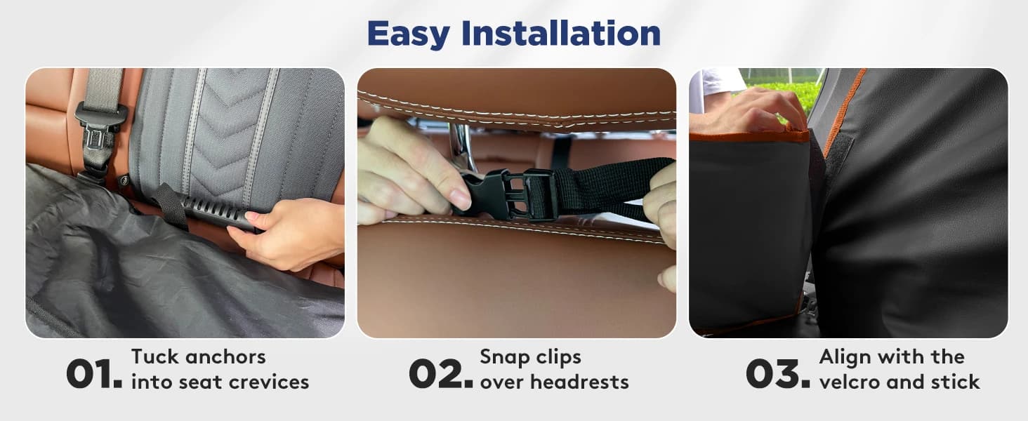 Dog Car Seat Cover for Back Seat — PU Leather Back Seat Extender — product details