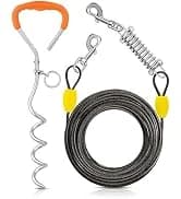 Dog Tie Out Cable and Stake — 30ft Heavy Duty Dog Leads for Yard — collection imagery