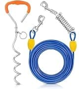 Dog Tie Out Cable and Stake — 30ft Heavy Duty Dog Leads for Yard — collection imagery