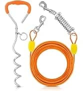 Dog Tie Out Cable and Stake — 30ft Heavy Duty Dog Leads for Yard — collection imagery